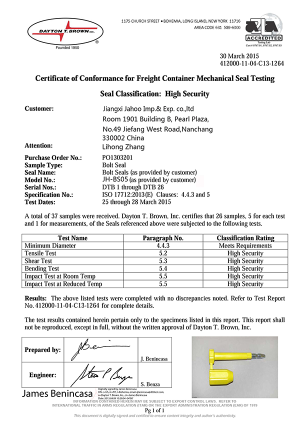 ISO Bolt Seal